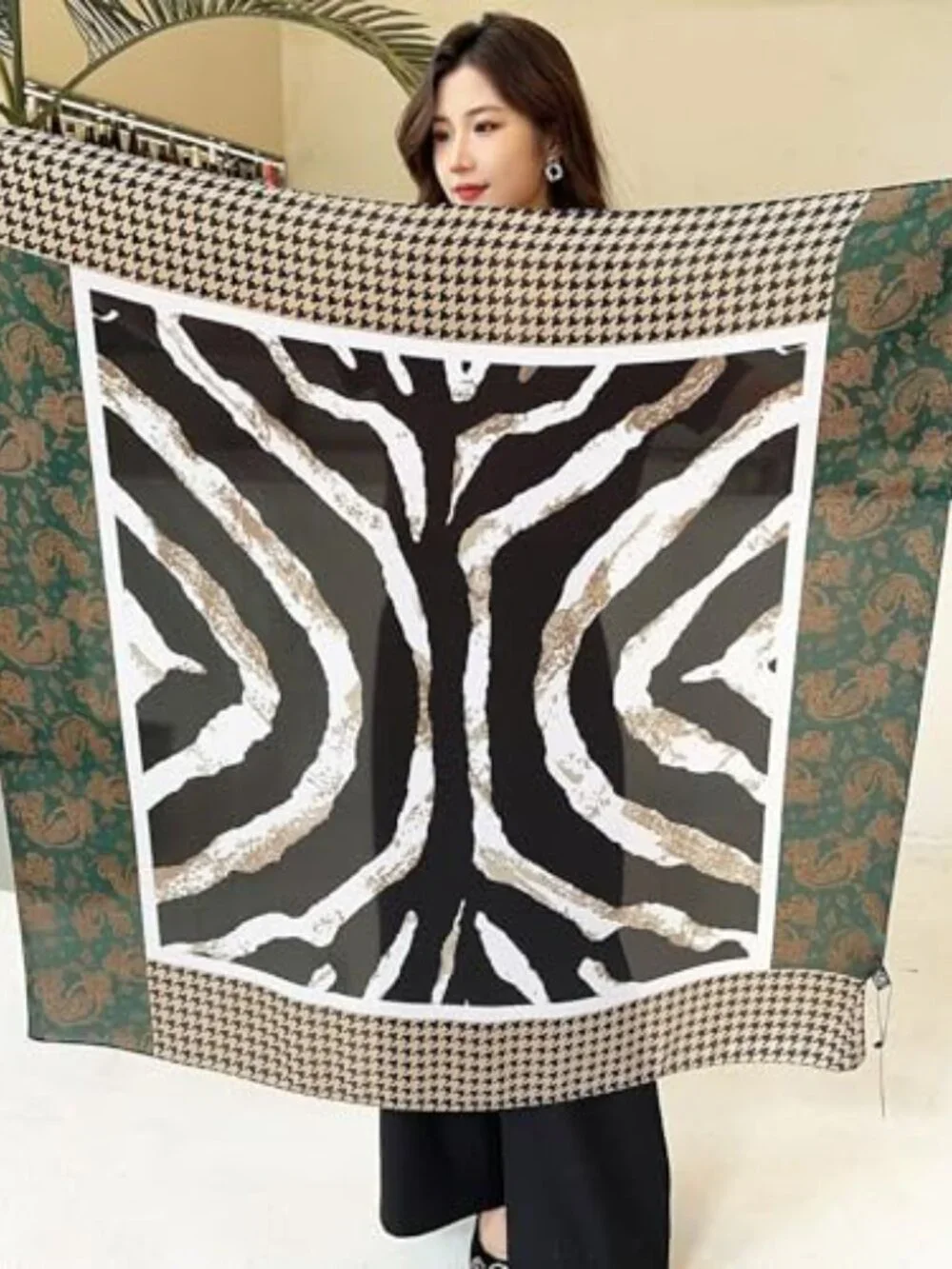 43 Inch Extra Large Square Silk Feeling Scarf Shawl Wrap Hair Sleeping Headscarf
